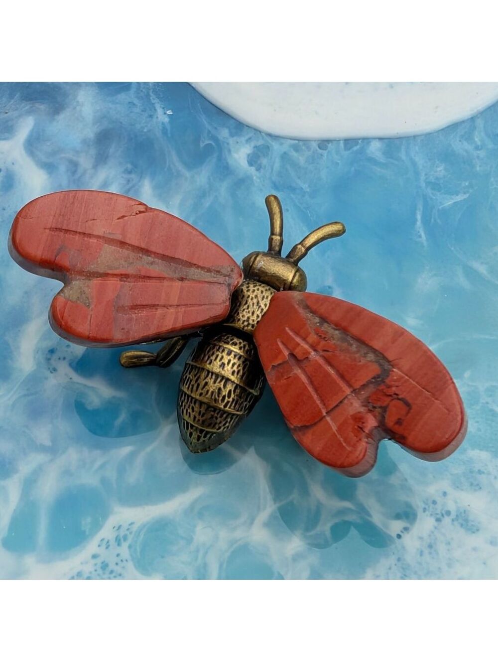 Red Jasper Bee Carving 🐝 Natural Red Jasper Crystal Bee | Unique Gift
